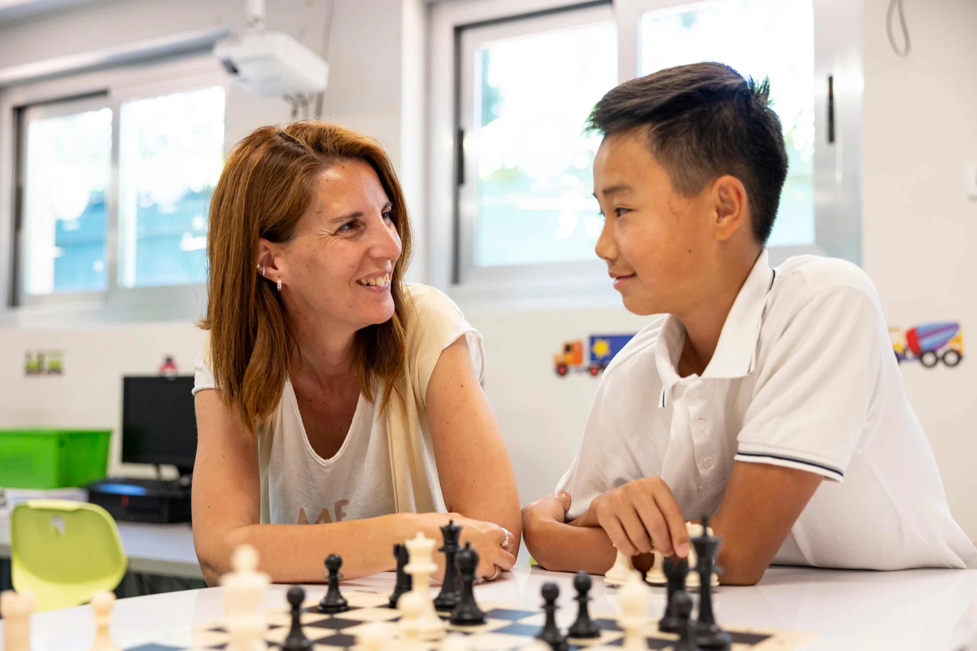 Teacher and student in the classroom