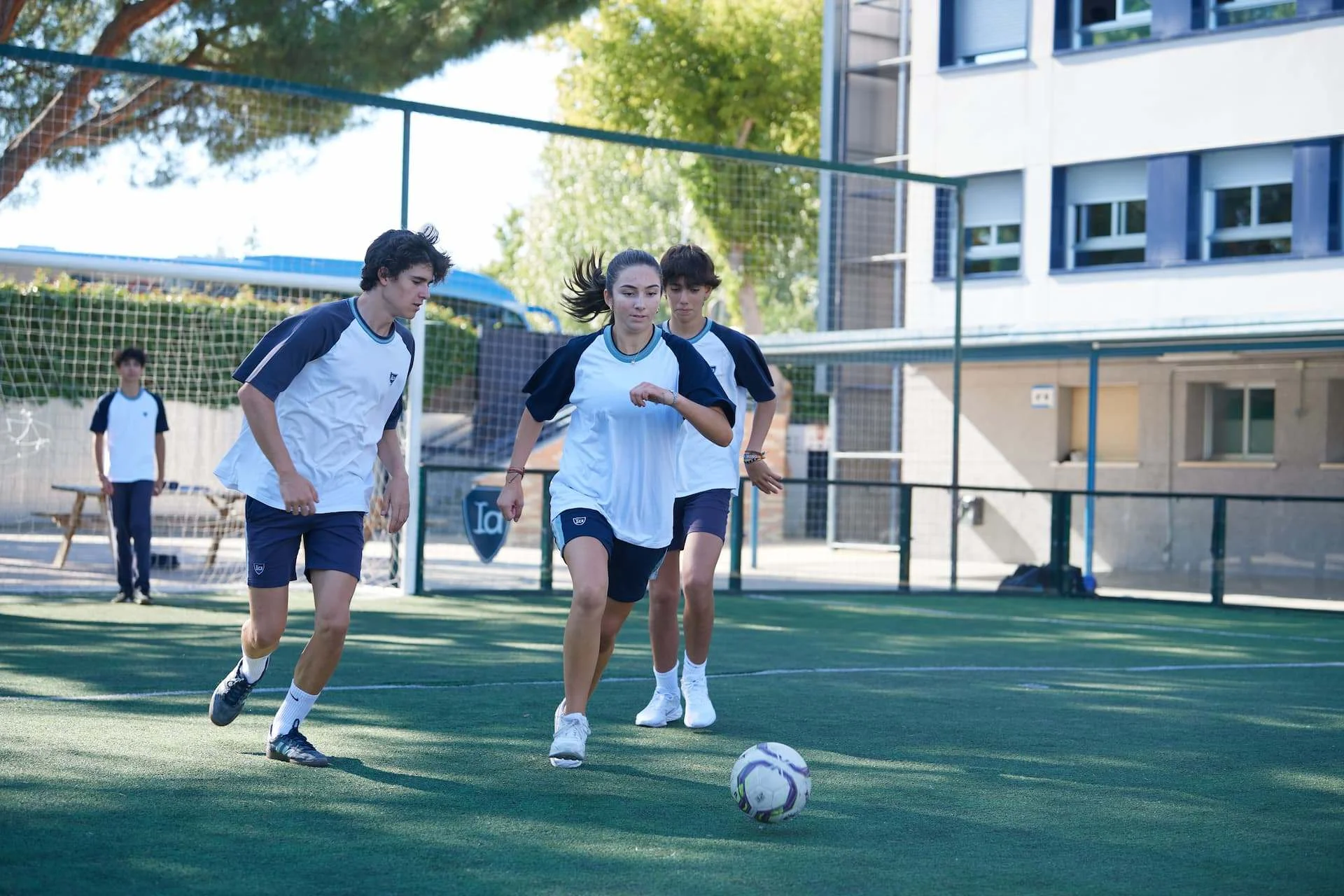 Students during soccer match