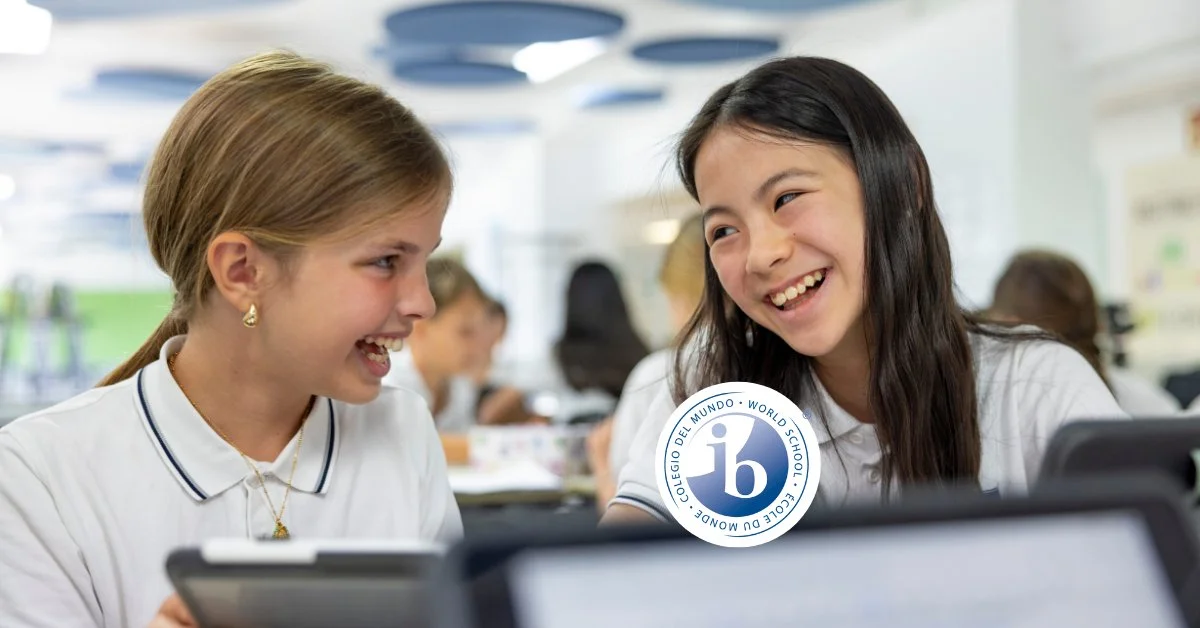 Secondary school children smiling